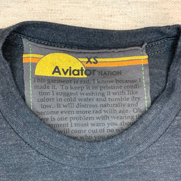 Rare Aviator Nation Neon Rainbow Lightning Bolt Tee, size XS - Picture 7 of 8